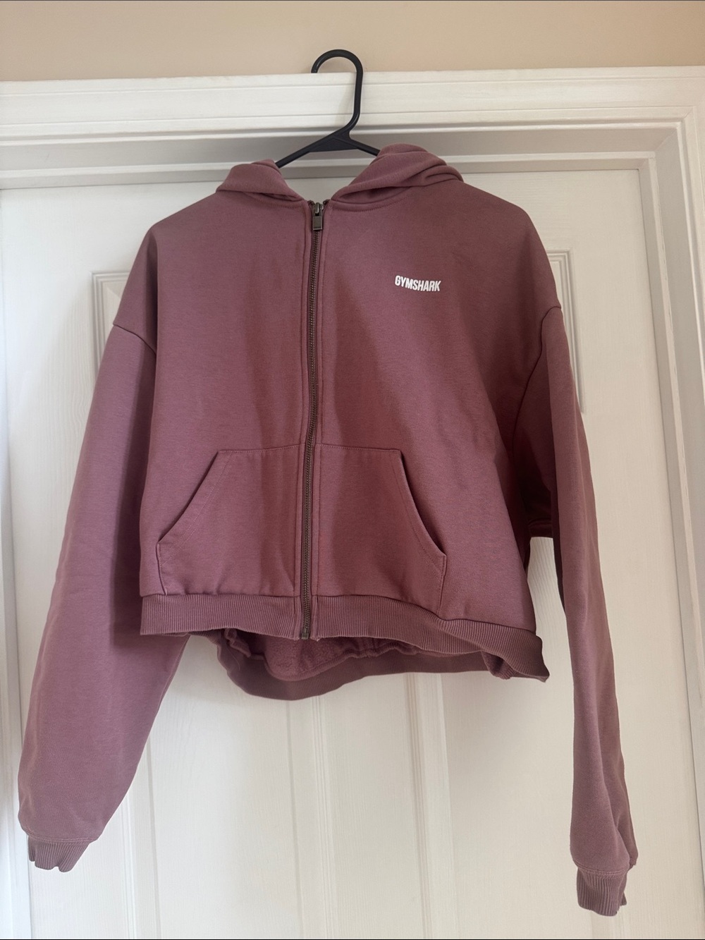 Gymshark Dusty Rose Cropped Zip Hoodie